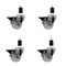 Service Caster 3'' Nylon Swivel 1-1/2'' Expanding Stem Caster Set with Brake, 4PK SCC-EX20S314-NYS-PLB-112-4 - alternate 1